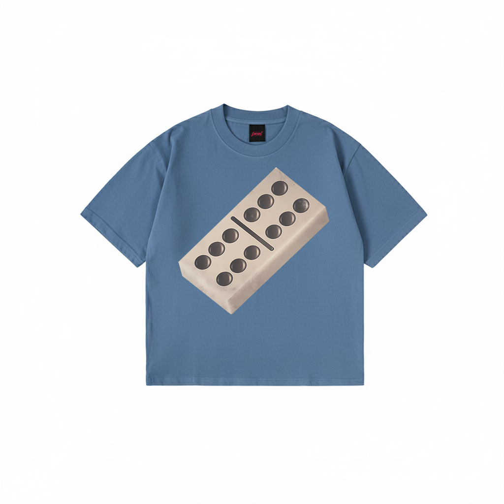 Domino T-Shirt with oversized domino graphic print in black