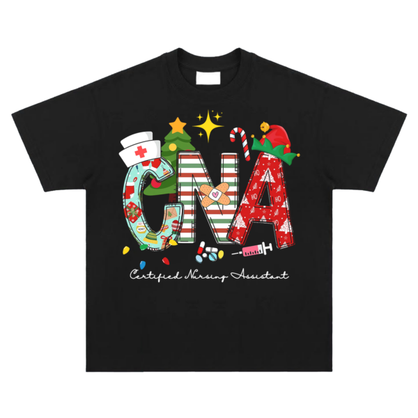 CNA Christmas Shirt Certified Nursing Assistant Holiday Graphic Tee