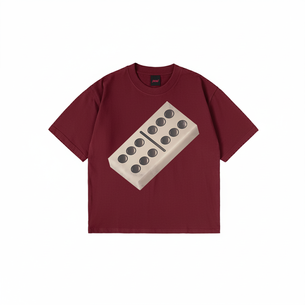 Domino T-Shirt with oversized domino graphic print in black