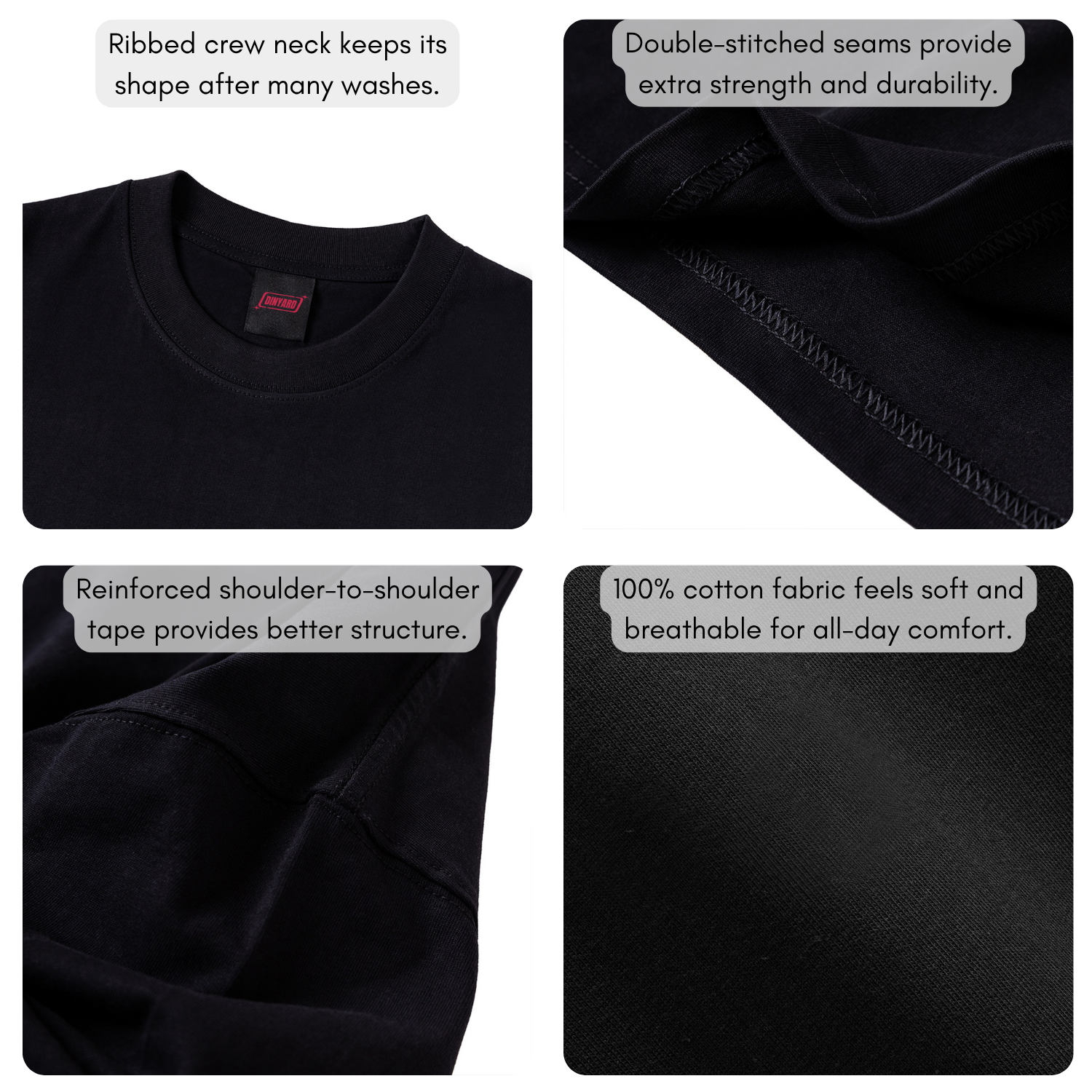 Domino T-Shirt with oversized domino graphic print in black