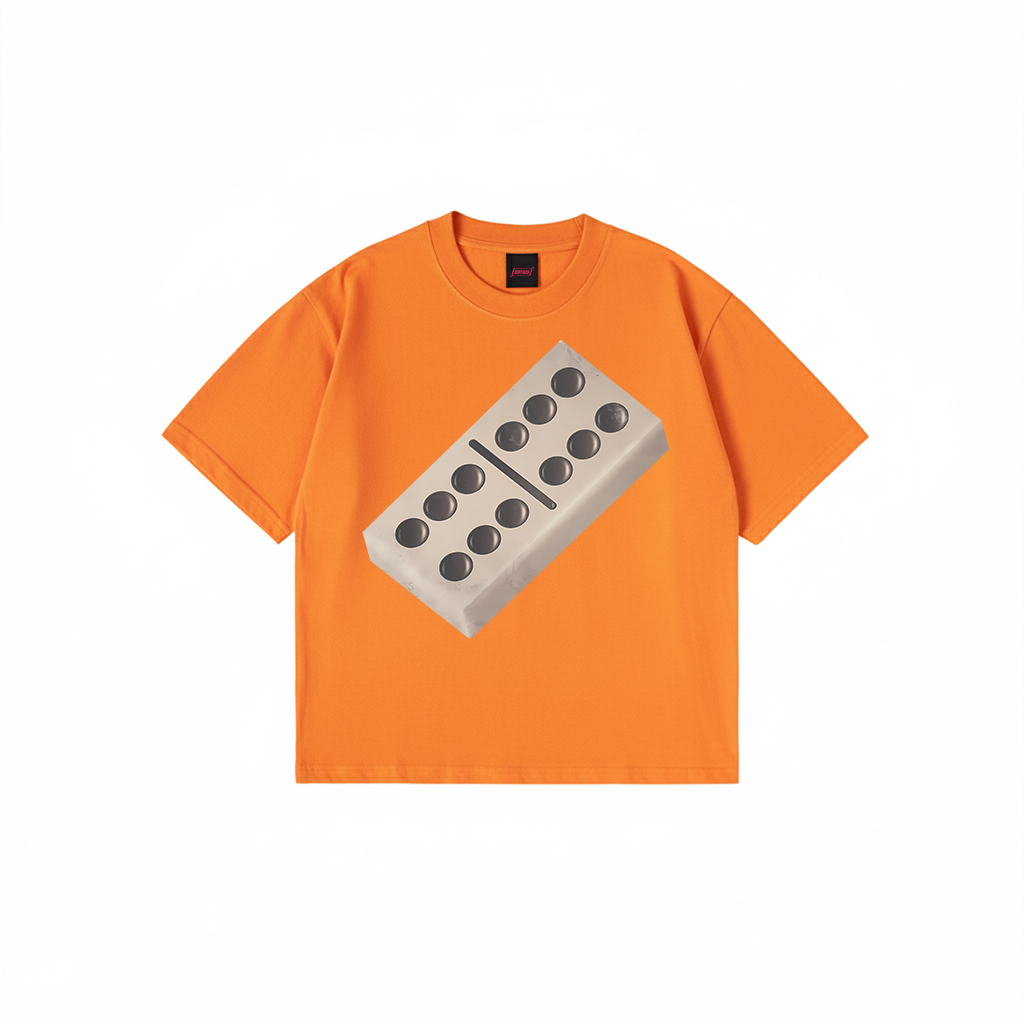 Domino T-Shirt with oversized domino graphic print in black